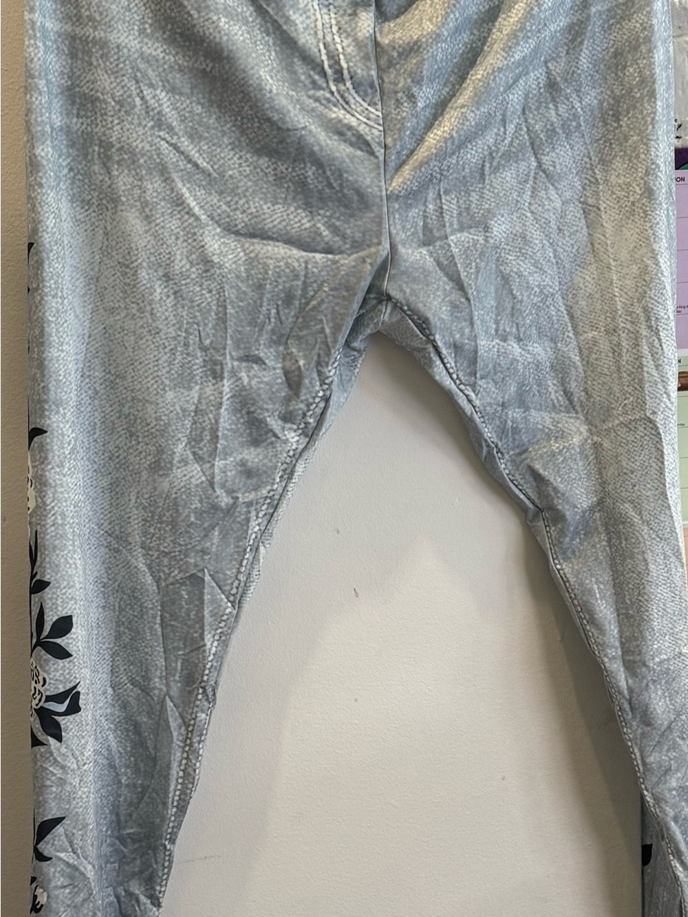 Women’s Gray mock jean yoga pants
